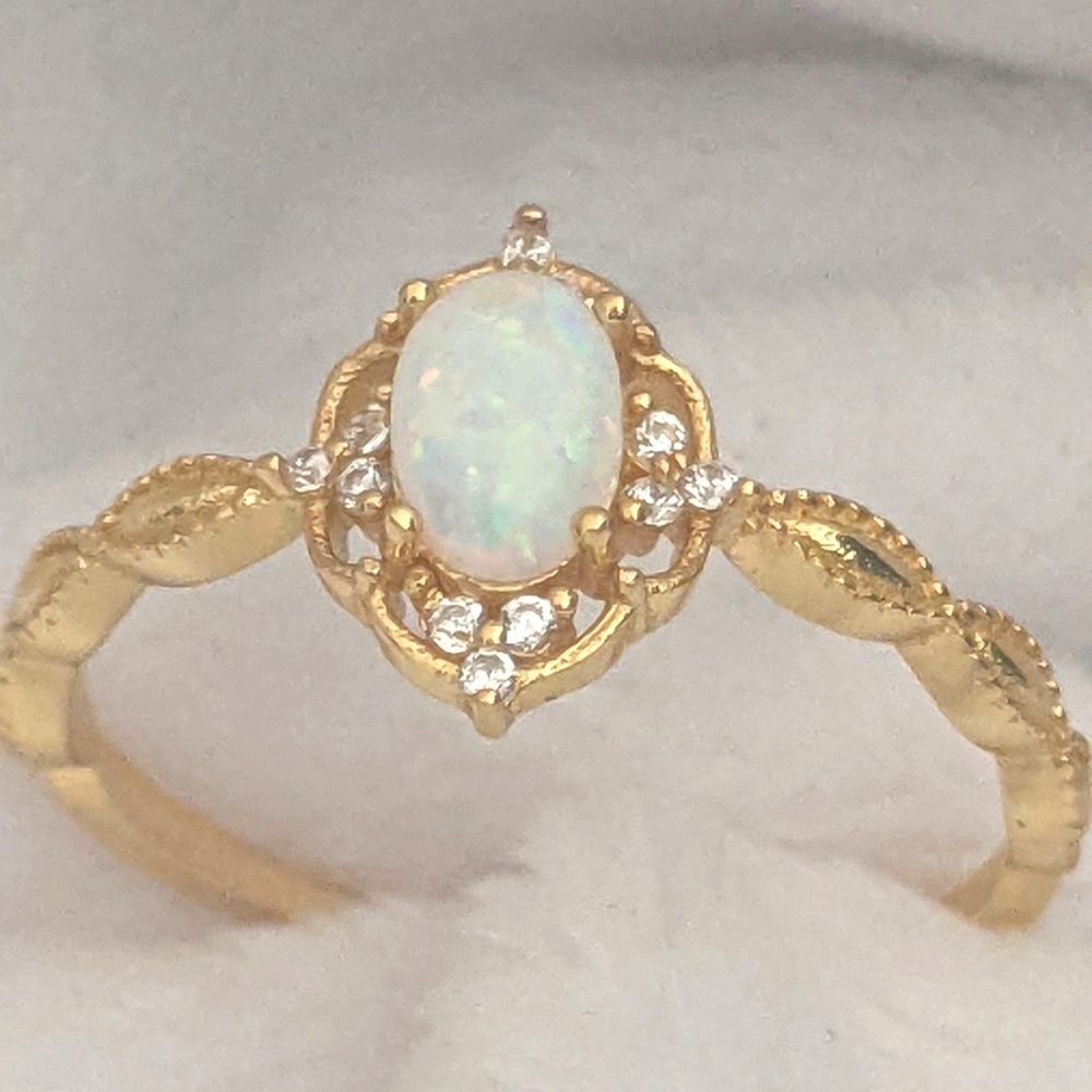 Ring 14K Gold Over Sterling Silver Elegant Ring Available Sizes 6,7,8,9.
